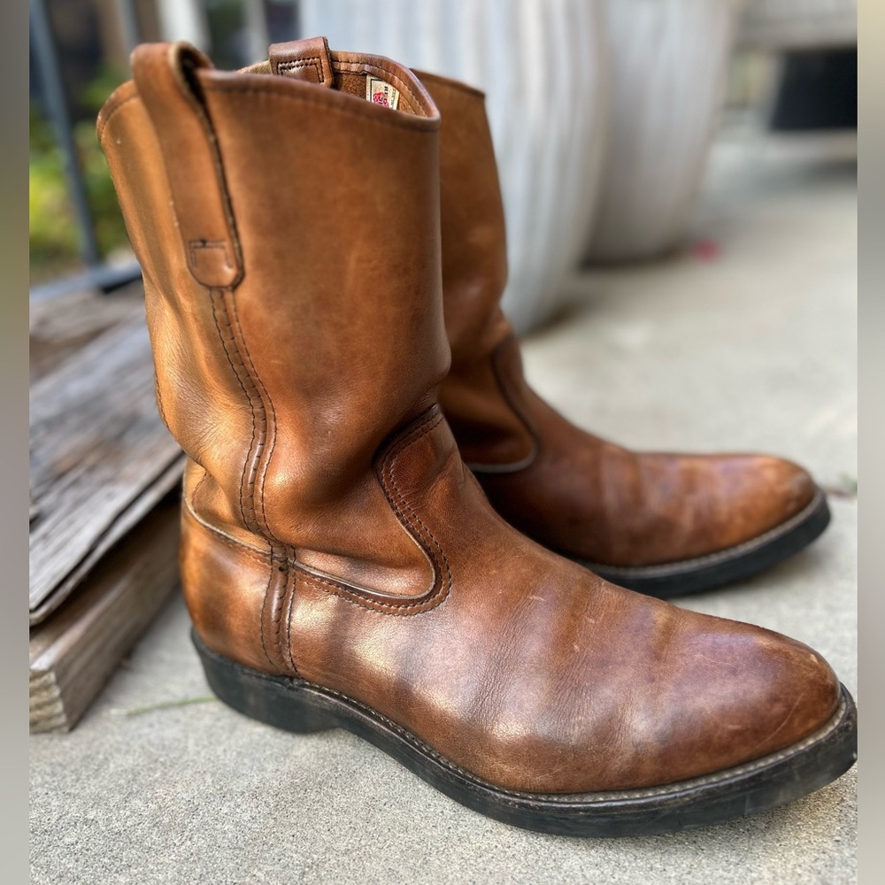 VINTAGE USA RED WING BROWN LEATHER BOOTS 10.5 C Men